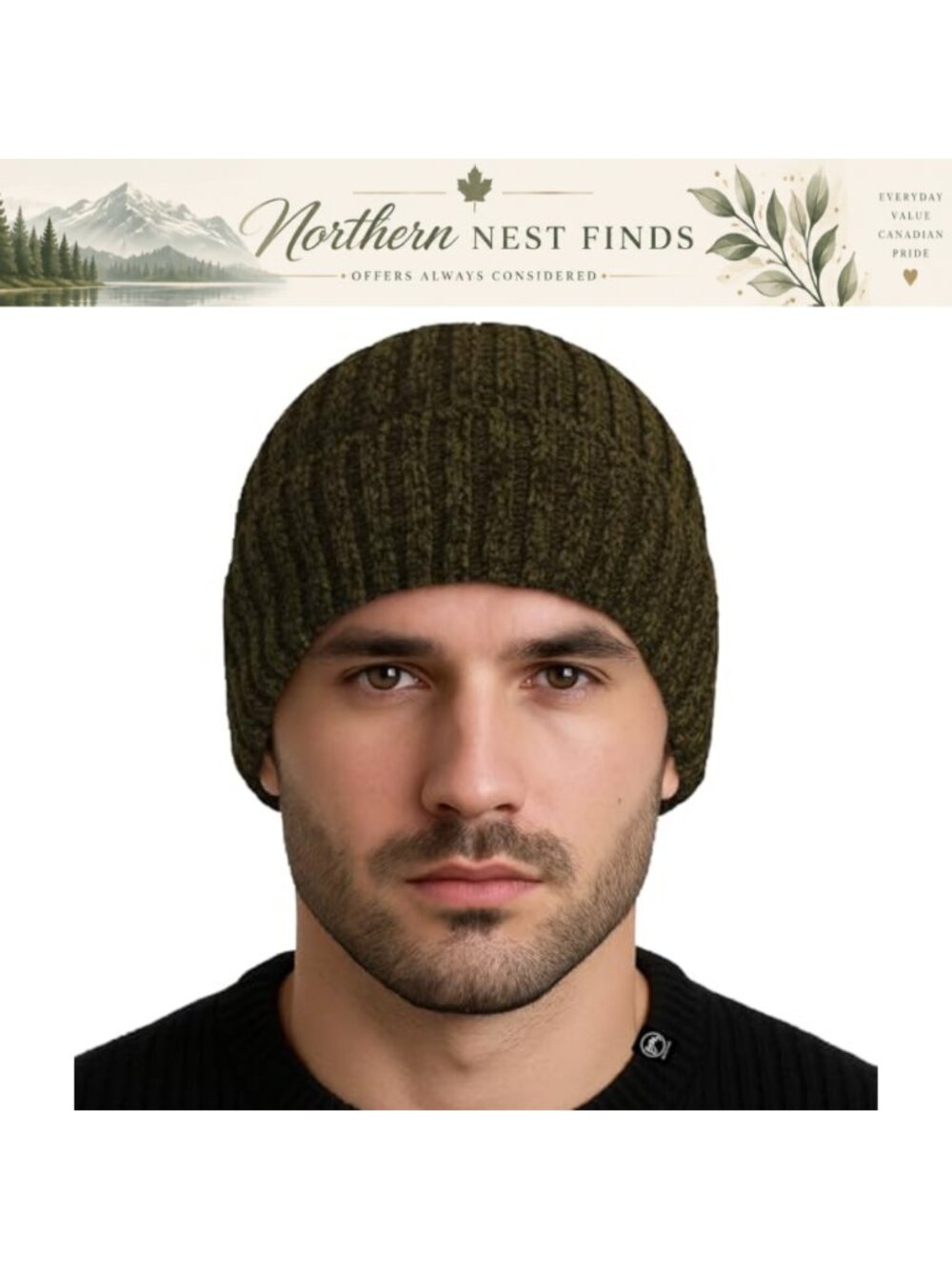 Unisex Fleece-Lined Cuffed Beanie Soft Warm Thick Knit Ski Thermal Winter Cap